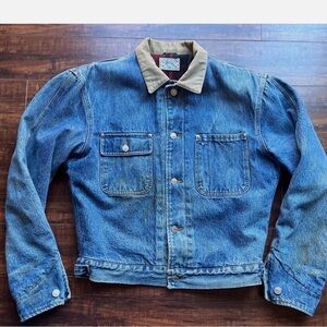 Ralph Lauren Blue Denim Jacket with Tan Collar